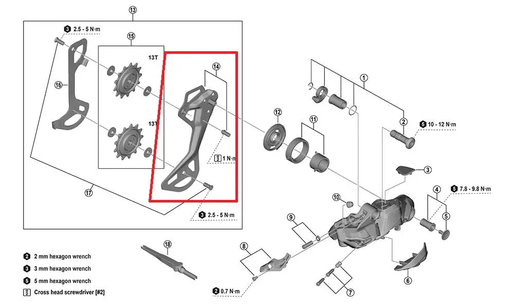 SHIMANO Kettenleitblech außen RD-M6250-SGS langer Käfig - präzise Kettenführung Ausverkauf