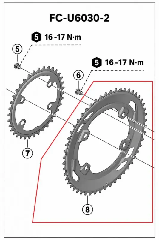 SHIMANO Kettenblatt FC-U6030-2 50Z 110mm 4-Loch, Größe 10 - moderne Ausführung Markenprodukt