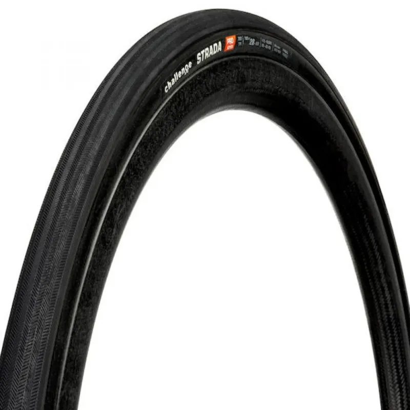 Challenge Road-Reifen Strada Pro Handmade Clincher 28-622 Schwarz - komfortabler, schneller Rennradreifen Nur Für Kurze Zeit