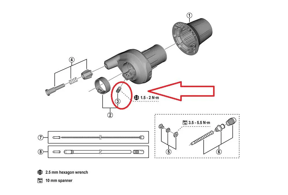 SHIMANO Befestigungsschraube NEXUS für SL-C6001-8 (6001-8) - präzise Schaltansteuerung Zertifiziert