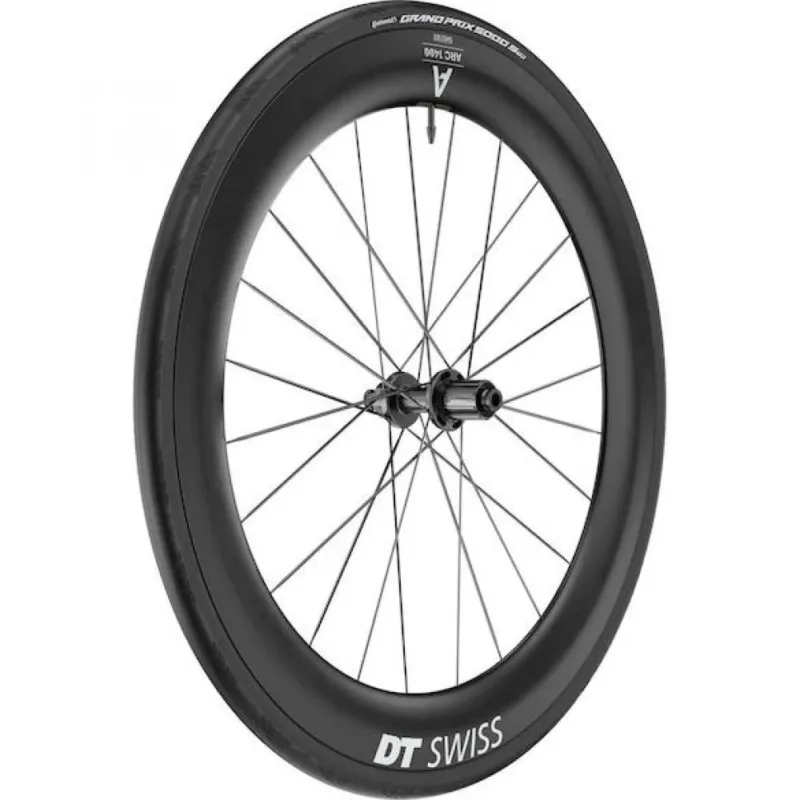 DT Swiss ARC 1400 Dicut 65 Carbon Laufrad 622x22mm Disc - Aerodynamisches Rennrad Laufrad Schwarz - Laufräder Road Disc Rabatt