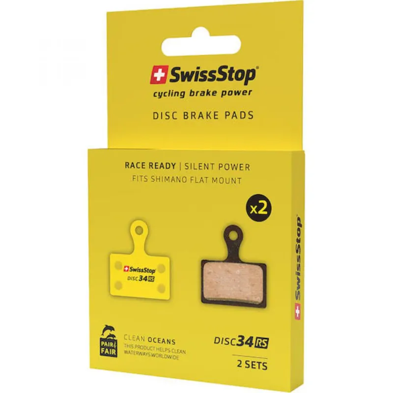 Bremsbeläge SwissStop Disc 34 E Bremsbeläge 34 - leistungsstarke Scheibenbremsbeläge für Shimano Markenprodukt