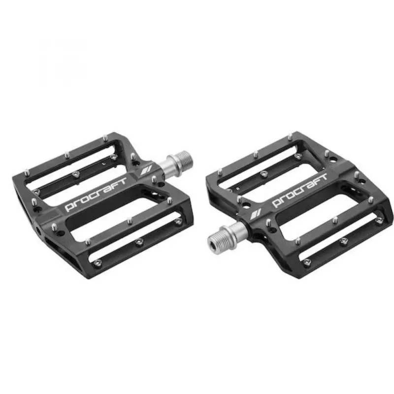 Procraft Pedale Flat Grip Essential CNC 113 x 105 mm Schwarz - maximaler Grip und Kontrolle Top-Seller