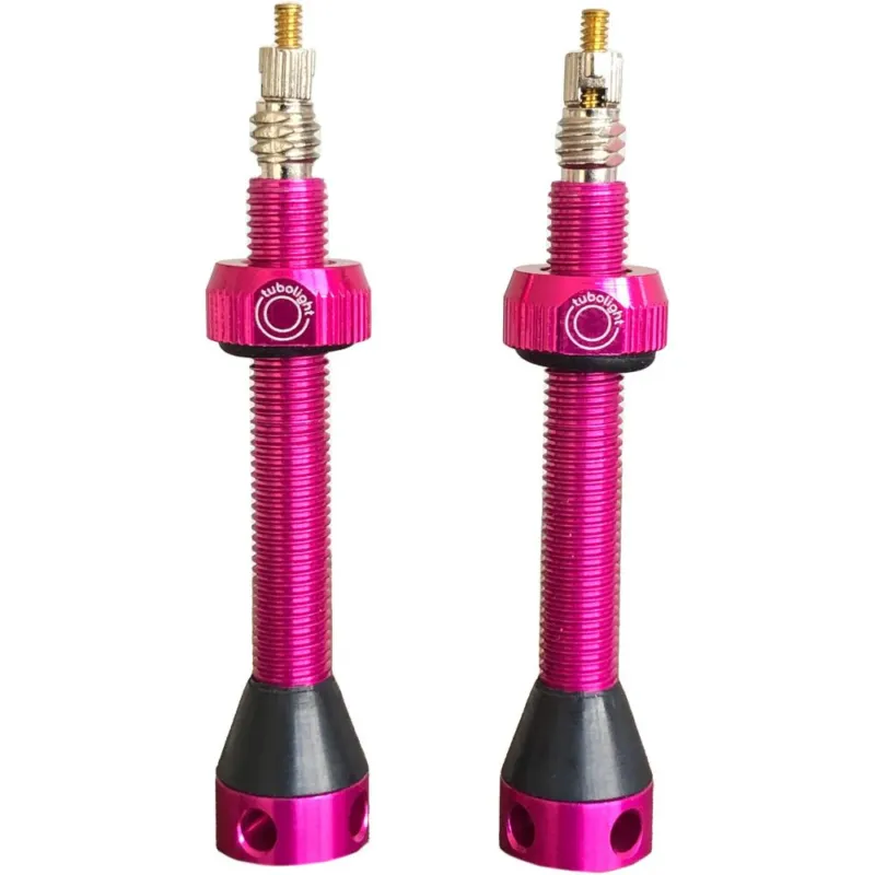 Tubolight Tubeless-Ventile Aluminium pink 50 mm Pink - zuverlässige Luftführung für Tubeless-Setups Begrenztes Angebot
