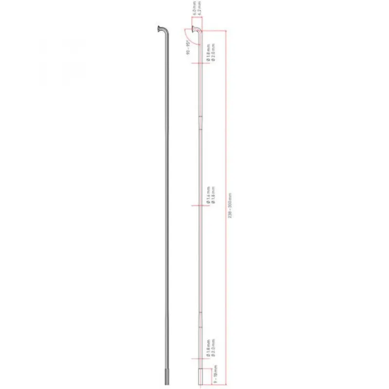 Bestseller DT Swiss Speiche Competition 2.0 / 1.8 250 mm schwarz - robuste Laufrad-Speiche für vielseitigen Einsatz