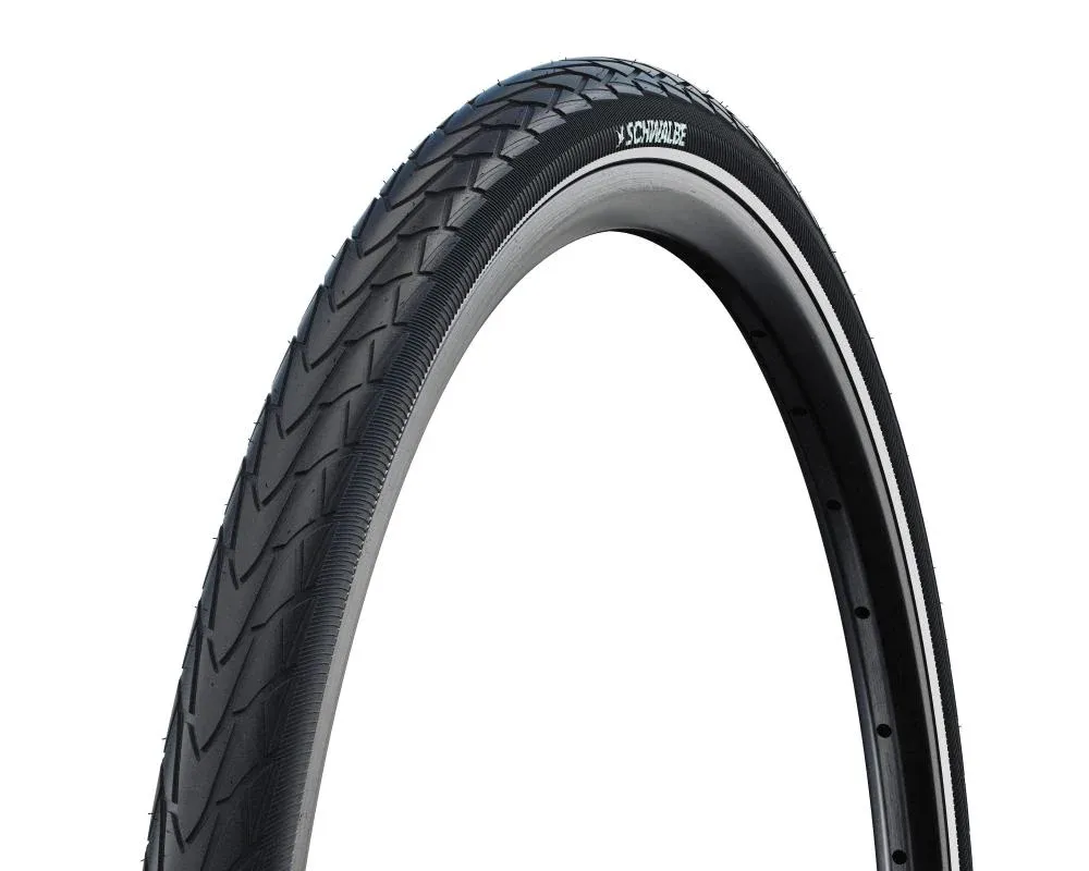 Schwalbe Marathon Racer Drahtreifen 40-622 (28x1.50) Schwarz/Reflex - Leichter Tourenreifen mit RaceGuard Pannenschutz - Fahrradreifen Gratis Versand
