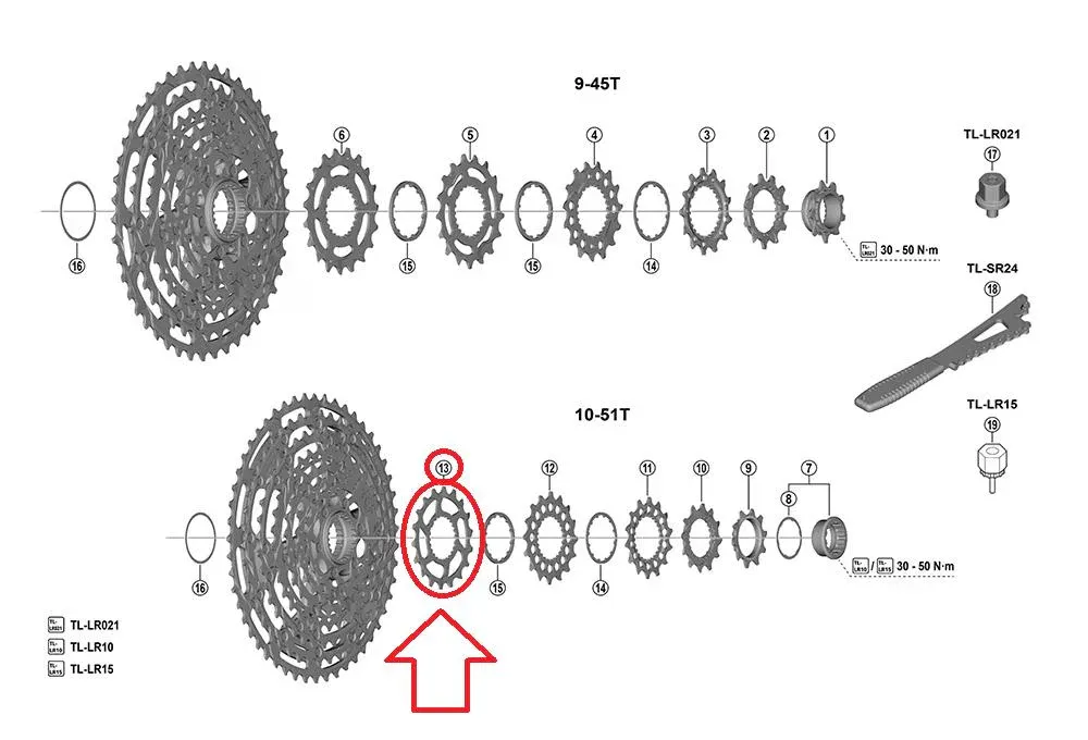 SHIMANO Ritzel für CS-M9200 18 Zähne 18 - präzises Ersatzritzel für 10-51 Kassette Online Kaufen