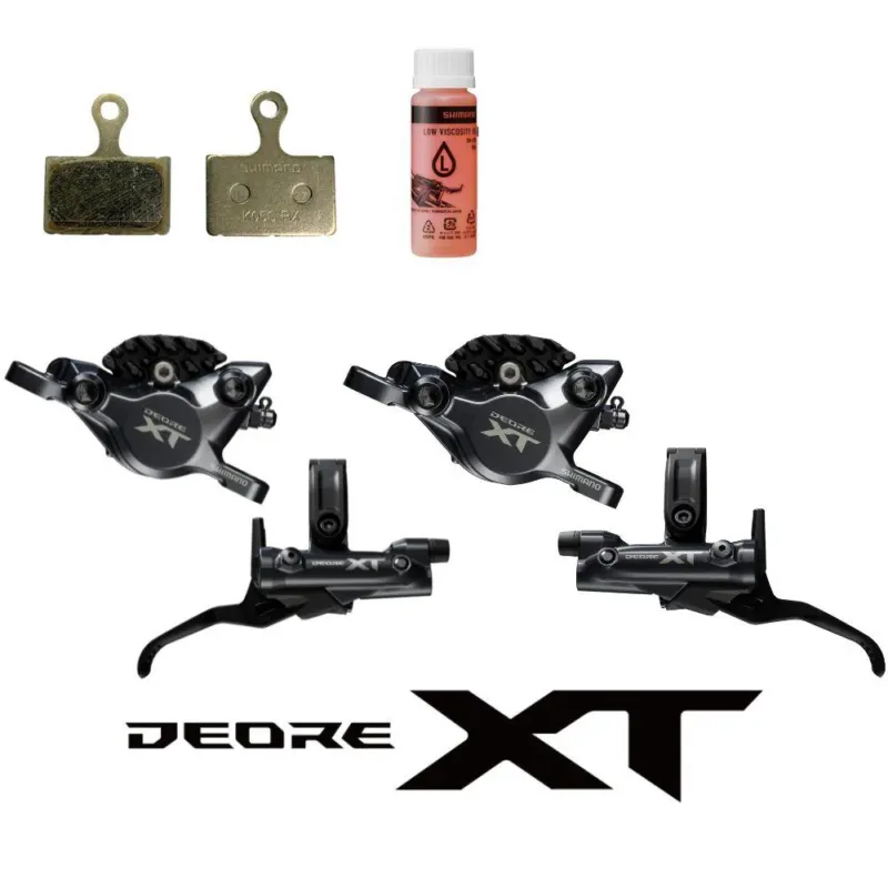 SHIMANO Scheibenbrems-Upgrade-Kit DEORE XT BL-M8200+BR-M8200 - Hydraulische Scheibenbremse VR/HR Set Zertifiziert