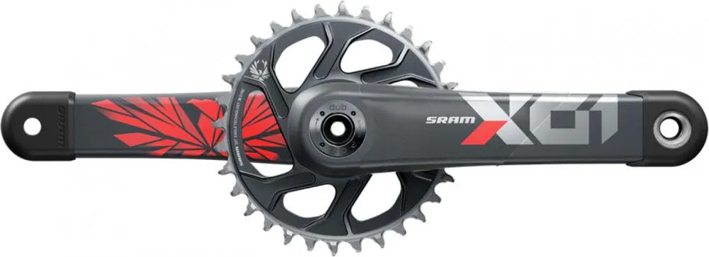 Abverkauf SRAM X01 Eagle DUB Kurbelgarnitur 175mm 32T schwarz - leichte Performance für 1x12-MTB-Antriebe