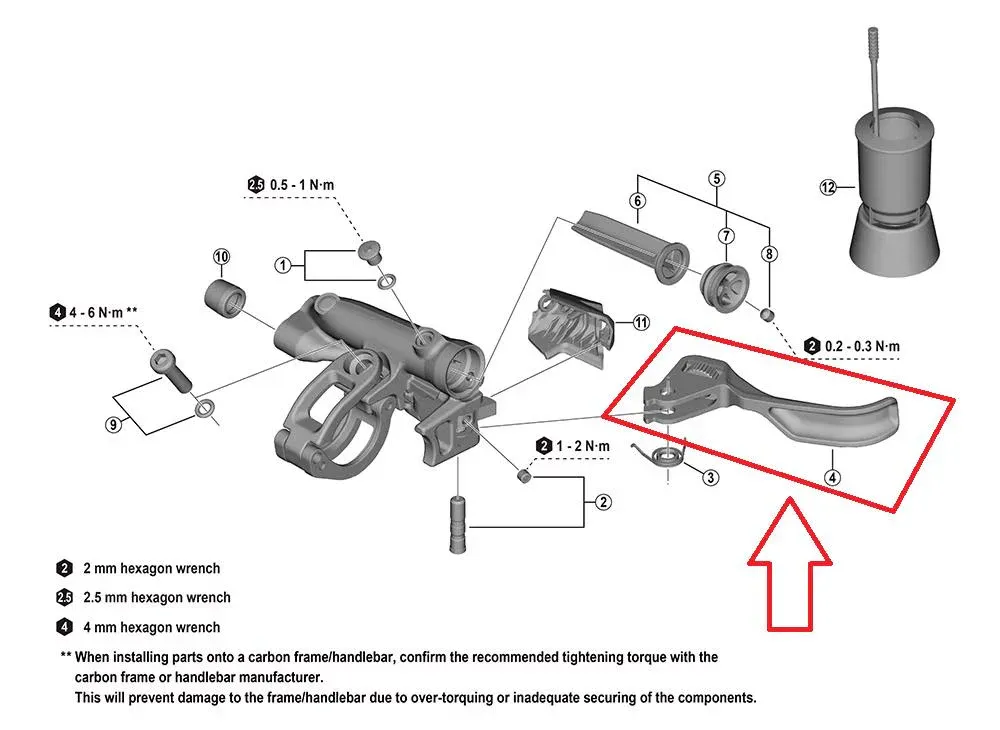 Kostenloser Versand SHIMANO Bremshebel für BL-M9220 links - Ersatzhebel für hydraulische Scheibenbremse