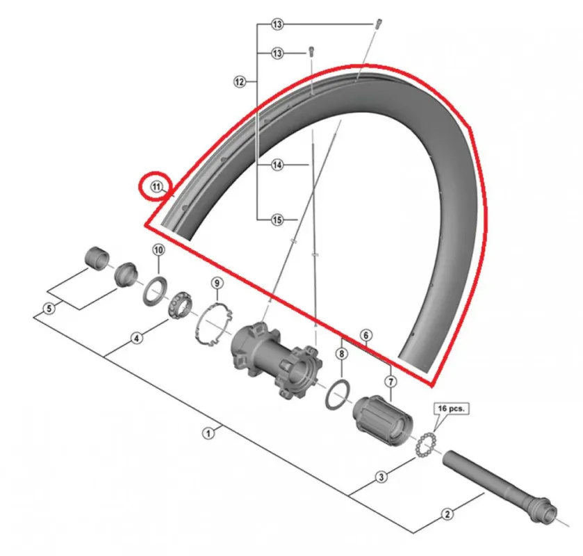 Knallerangebot SHIMANO RIM FOR COMPLETE WHEEL,FOR WH-R8170-C36-TL, REAR:12MM E-THRU, 24H TUBELESS Felge - 12MM