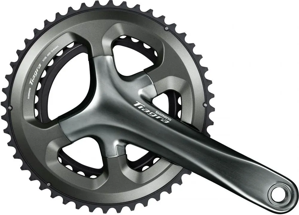 SHIMANO Kurbelgarnitur TIAGRA FC-4700 - 10-fach, 165 mm, 48-34 Zähne, 34 Zähne, Grau Gratis Versand