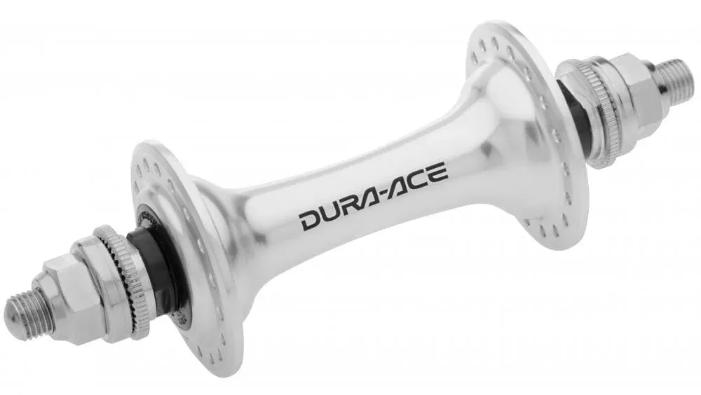 SHIMANO Vorderradnabe DURA-ACE TRACK HB-7710 28 Loch Vollachse m. Muttern, Silber Finale Aktion