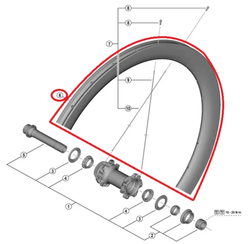 Direkt Vom Hersteller SHIMANO RIM FOR COMPLETE WHEEL,FOR WH-R9270-C60- F, FRONT:12MM E-THRU, 24H TUBELESS - 12MM