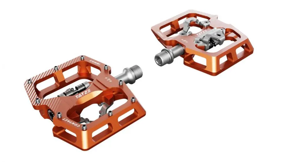 Tatze CONTACT COMBI Hybridpedal Orange - Flatseite & Klickseite für MTB Aktuell