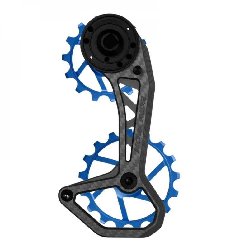 Nova Ride CCD EVO 12s Sram AXS Schaltwerkskäfig Blau - 78g Carbon Käfig mit Keramik-Lagern Preisreduziert