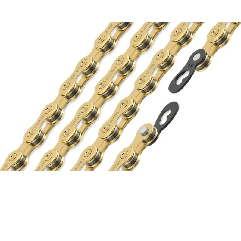 Connex 12sG Fahrradkette 12-fach, 126 Glieder, Gold - Technisches Highlight für Rennrad & MTB Beliebt