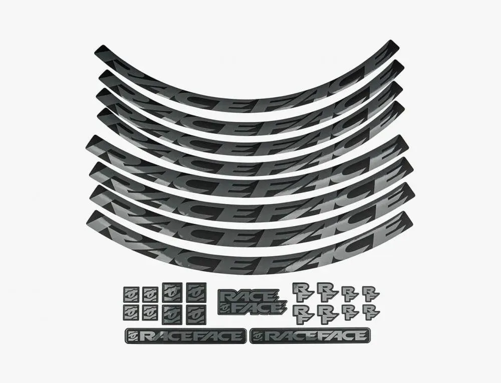 Markenware Race Face Laufrad Decal Set, XL, grey grau - stylische Laufrad-Aufwertung