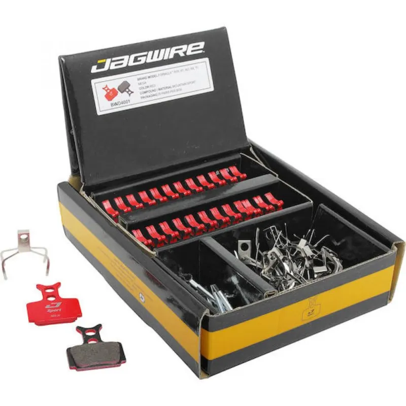 Jagwire Bremsbeläge Disc Sport Semi-Metallic Werkstattverpackung 25 Paar Rot Mega-Angebot