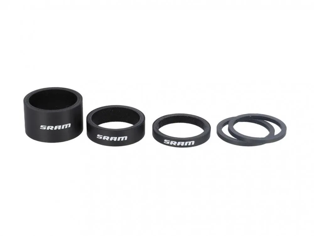 Kostenloser Versand SRAM Carbon Spacer-Set schwarz-weiß - Präzise Höhenverstellung für den Vorbau