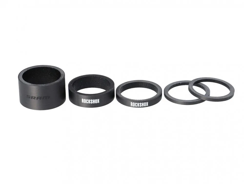 Neuheit RockShox Headset Spacer UD-Carbon weißes Logo - präzise Höhenanpassung für den Vorbau