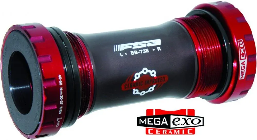 FSA Innenlager MTB BSA68/73 auf MegaExo Ø 24 mm Rot - laufruhiges MTB-Tretlager Schneller Versand