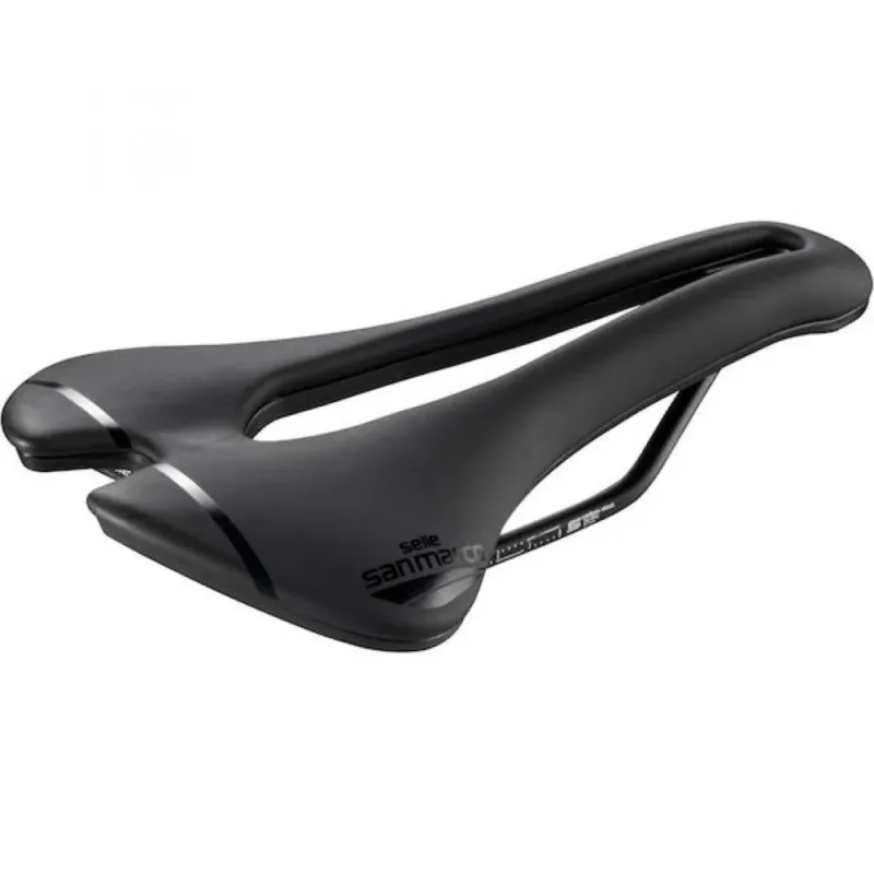 Selle San Marco Sattel Aspide Short Sport 155 x 250 mm Schwarz - kurzer Rennradsattel mit Komfort Markenprodukt