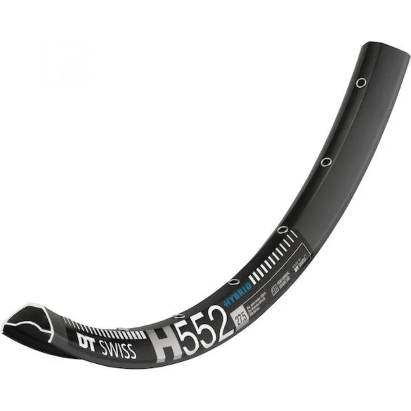 Zertifiziert DT Swiss HYBRID H 552 Felge 27,5" 30 mm Schwarz - Aluminium Disc Hybrid für E-MTB