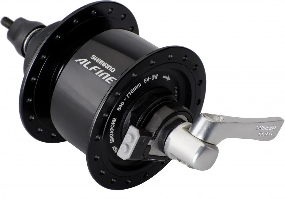 SHIMANO Nabendynamo ALFINE DH-S501 - 6V/3W, 32 Loch, Center-Lock, Schwarz Günstig