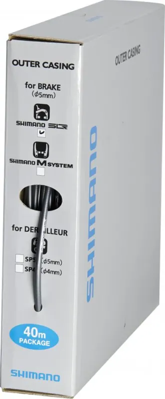SHIMANO Bremszugaußenhülle SLR 40 m ? Werkstattrolle, Grau Zertifiziert