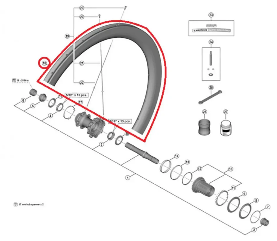 Meistverkauft SHIMANO RIM FOR COMPLETE WHEEL, WH-R9270-C50-TU Rear - 12MM