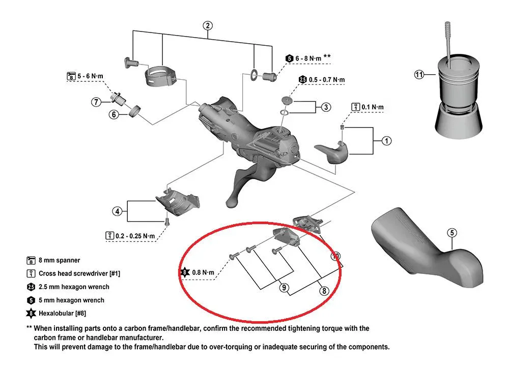 SHIMANO Abdeckung ST-R7120 Ausgleichsbehälter links - Ersatzteil für Hydraulikbremshebel Nur Für Kurze Zeit