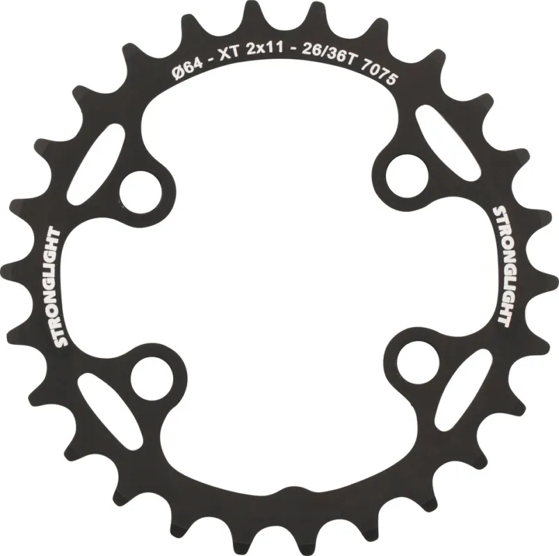 Wochenendangebot Stronglight Kettenblatt Shimano FC-M8000 11-fach, 4-Arm, 96/64 mm Lochkreis - schwarz | 38 Z