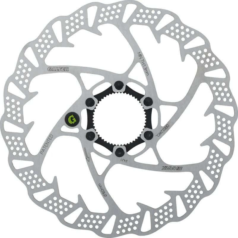 Begrenztes Angebot GALFER Fixed Disc Shark 1,8 mm MTB Center Lock Bremsscheibe - silver | 160 mm