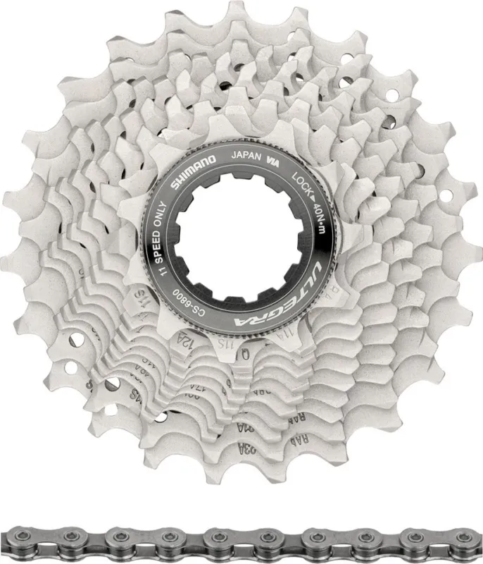Shimano Ultegra Kassette CS-6800 + Kette CN-HG701 11-fach Verschleißset - silber | 116 | 11-23 Solange Der Vorrat Reicht