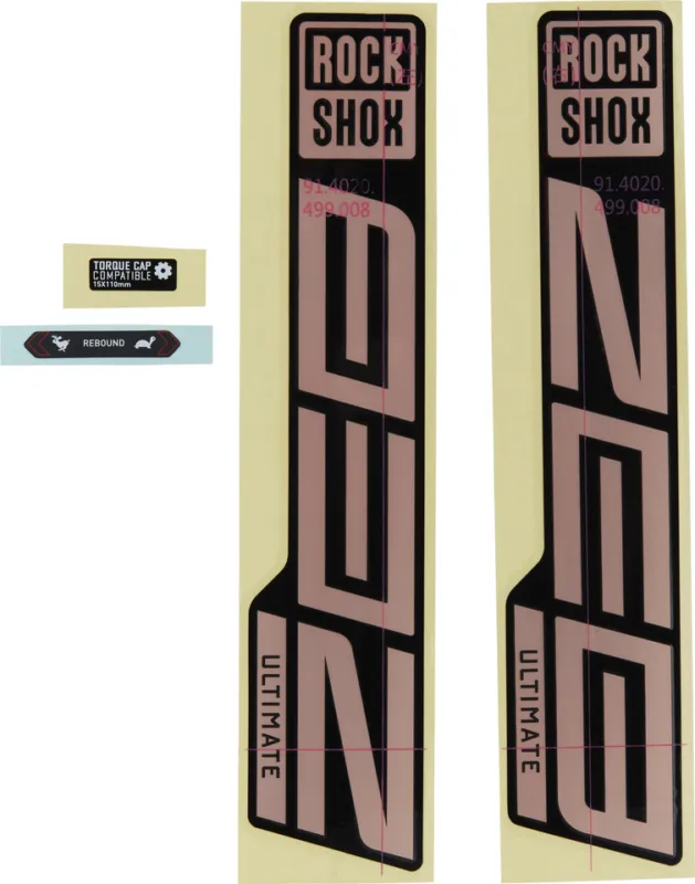 Zertifiziert RockShox Decal Kit Aufklebersatz für ZEB Ultimate ab Modell 2021 - gloss black-matte copper foil