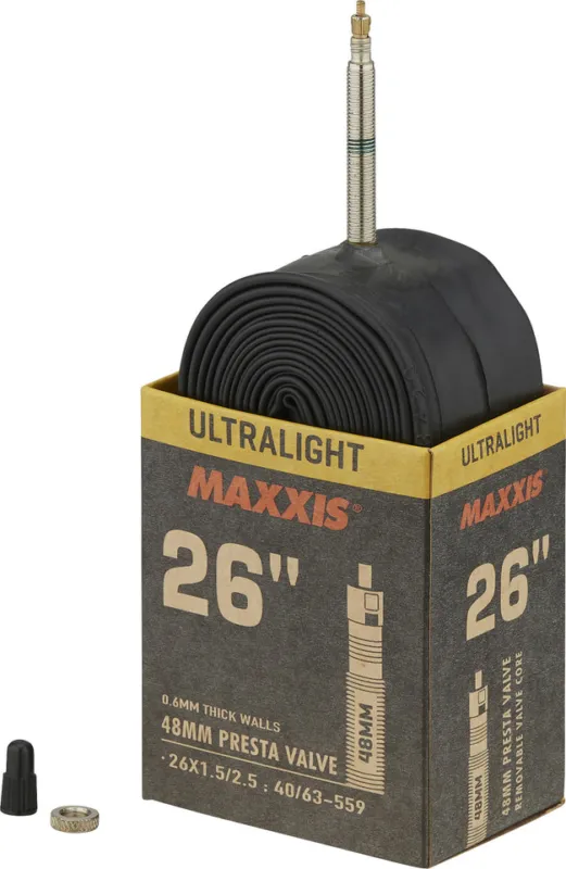 Top-Preis Maxxis Ultralight 26" Schlauch - schwarz | 32-559 bis 54-559 | SV | 26 x 1,5-2,5 SV 48 mm | 48 mm