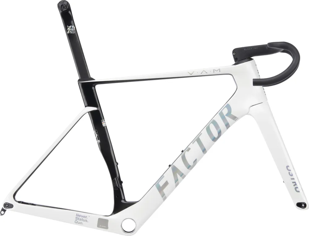 Schneller Versand Factor OSTRO V.A.M. Disc T47a SRAM DUB pearl white-chrome Carbon Rahmenkit - pearl white-chrome | 49 cm/80 mm x 36 cm/SB 20 mm