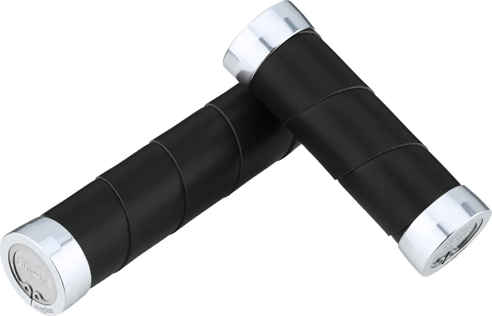 Geprüft Brooks Slender Leder Lenkergriffe für Drehgriffschalter einseitig Modell 2023 - black | 130 mm / 100 mm