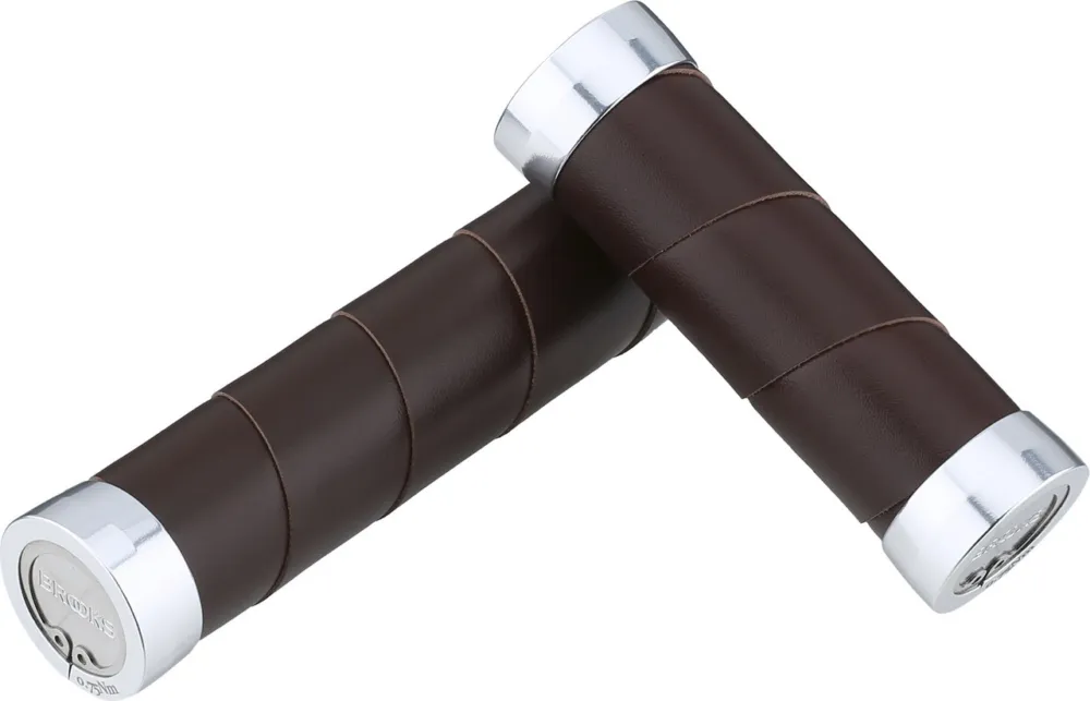 Brooks Slender Leder Lenkergriffe für Drehgriffschalter einseitig Modell 2023 - brown | 130 mm / 100 mm Rabatt