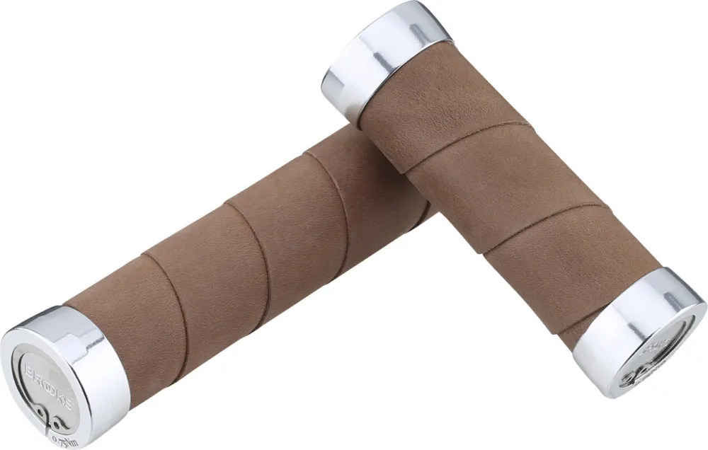 Wochenendangebot Brooks Slender Leder Lenkergriffe für Drehgriffschalter einseitig Modell 2023 - dark tan | 130 mm / 100 mm