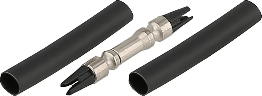 Versand Am Gleichen Tag SON Koaxstecker mit Kupplung - schwarz-silber