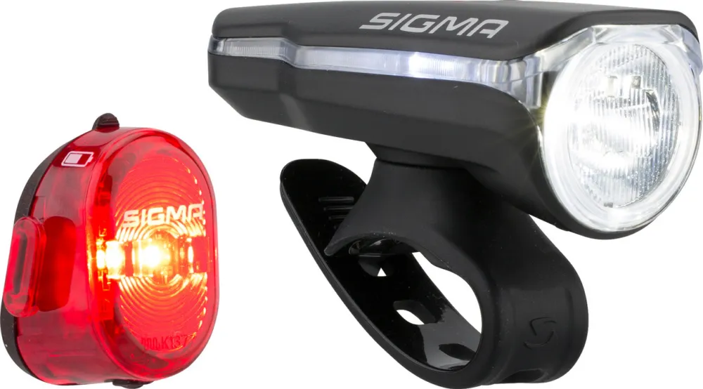 Angebot Sigma Aura 60 Frontlicht + Nugget II Rücklicht LED Beleuchtungsset m. STVZO - schwarz