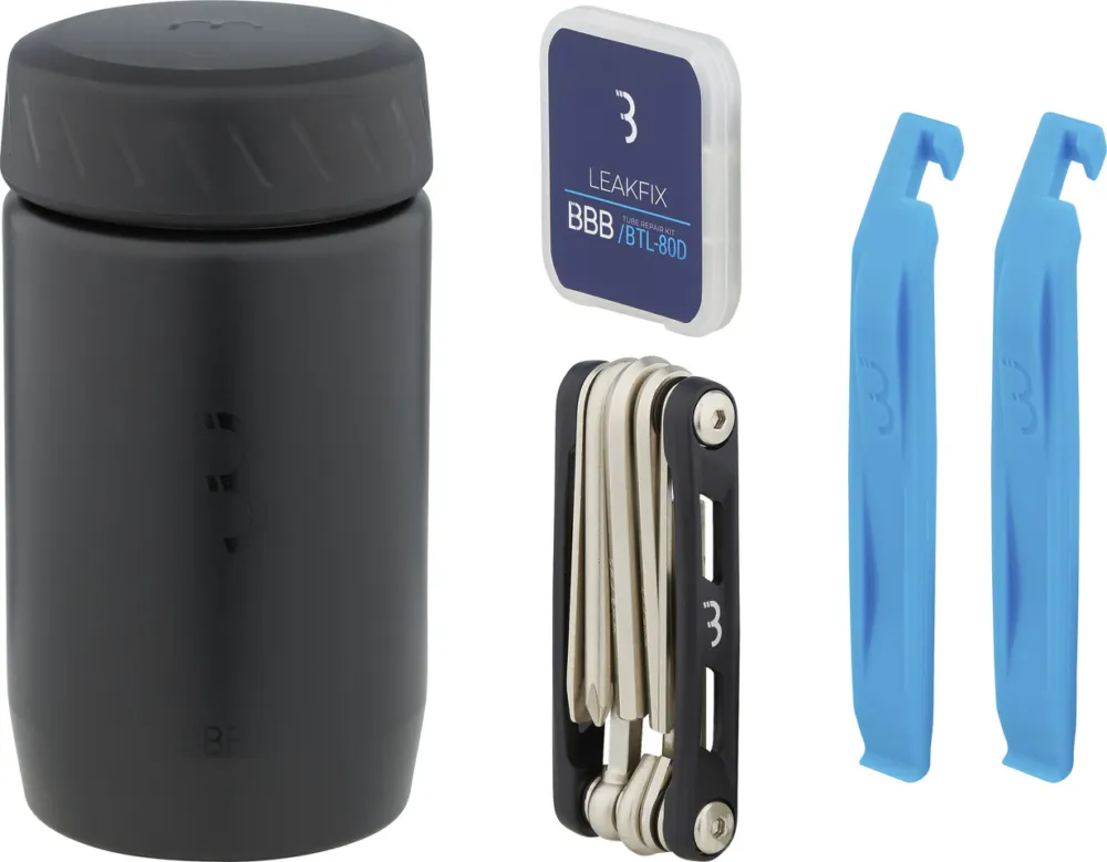 BBB CombiSet Tools & Tubes S BSB-63 Werkzeugdose + Werkzeugset - schwarz | 450 ml Preiswert