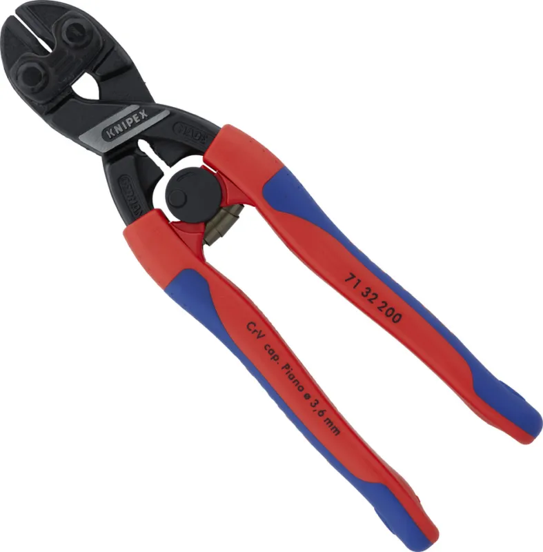 Markenprodukt Knipex CoBolt Kompakt-Bolzenschneider mit Öffnungsfeder - rot-blau