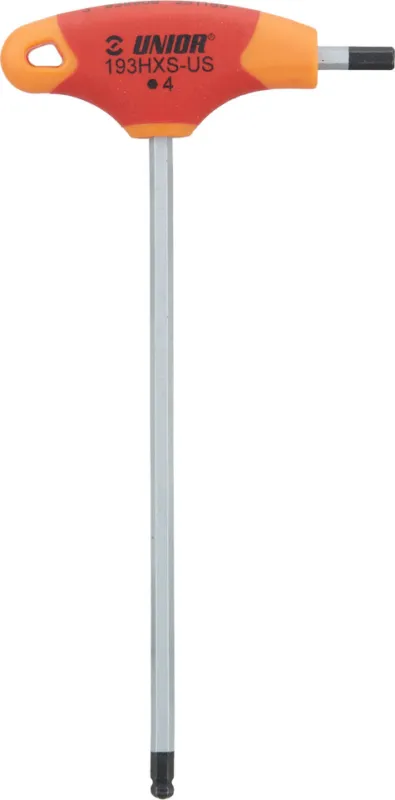 Preiswert Unior Bike Tools Innensechskant-Stiftschlüssel Kugelkopf mit T-Griff 193HXS - red | 4 mm