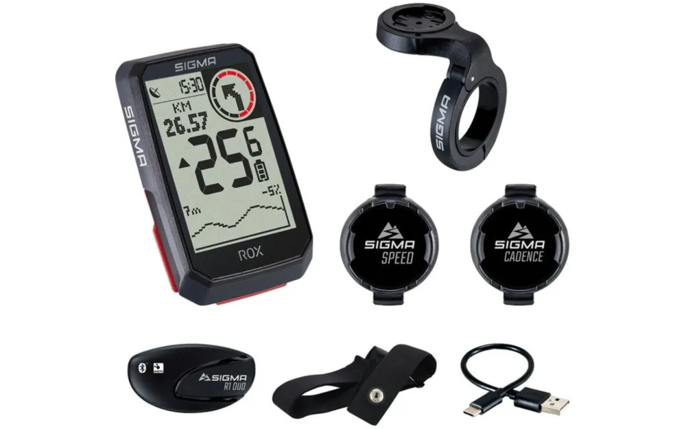 Sigma Fahrradcomputer Rox 4.0 Sender Set (inkl Geschw+Herzfr.+Trittfreq) - Weiß Kostenloser Rückversand