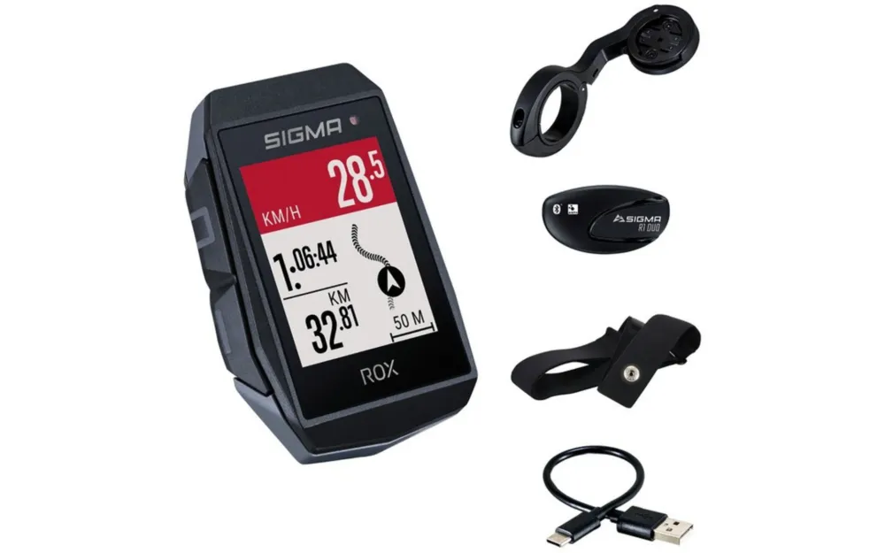 Must-Have Sigma Fahrradcomputer Rox 11.1 EVO HR Se (inkl Geschw.+ Herzfr. Sender) - Schwarz