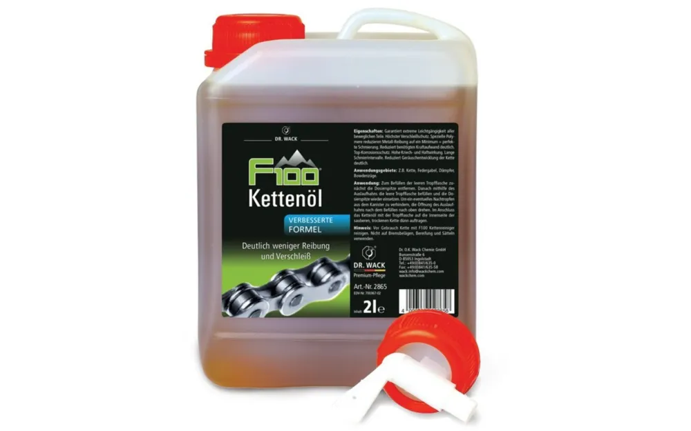 Kracherpreis Dr. Wack Kettenöl F100 2 liter Kanister 50ml, Tropfflasche, mit Auslaufhahn