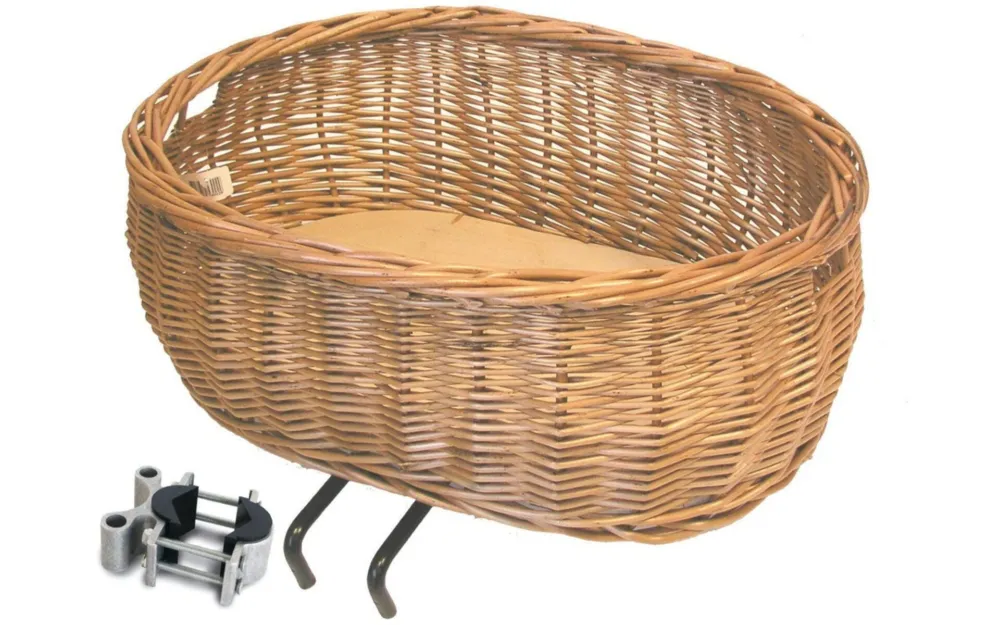 Basil Vorderrad-Tierfahrradkorb Pluto 50x37x20cm, naturfarbig, Weide Billig